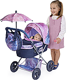 Коляска для ляльок DeCuevas Magic Bubble з сумочкою та парасолькою (розмір ш38-д65-в60см) 85076 Синя, фото 5