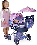 Коляска для ляльок DeCuevas Magic Bubble з сумочкою та парасолькою (розмір ш38-д65-в60см) 85076 Синя, фото 6