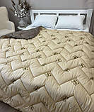 Тепла двустороння зимова ковдра на овчині "Purewool" розмір 175*210см., вовняна ковдра., фото 2