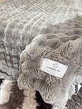 Покривало зі штучного хутра клса Люкс "Кролик-шиншила" 200*230 сіре, фото 2