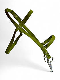 Вуздечка для коня Horse Stall брезентовий, зелена. Вуздечка для коня з трензелем.