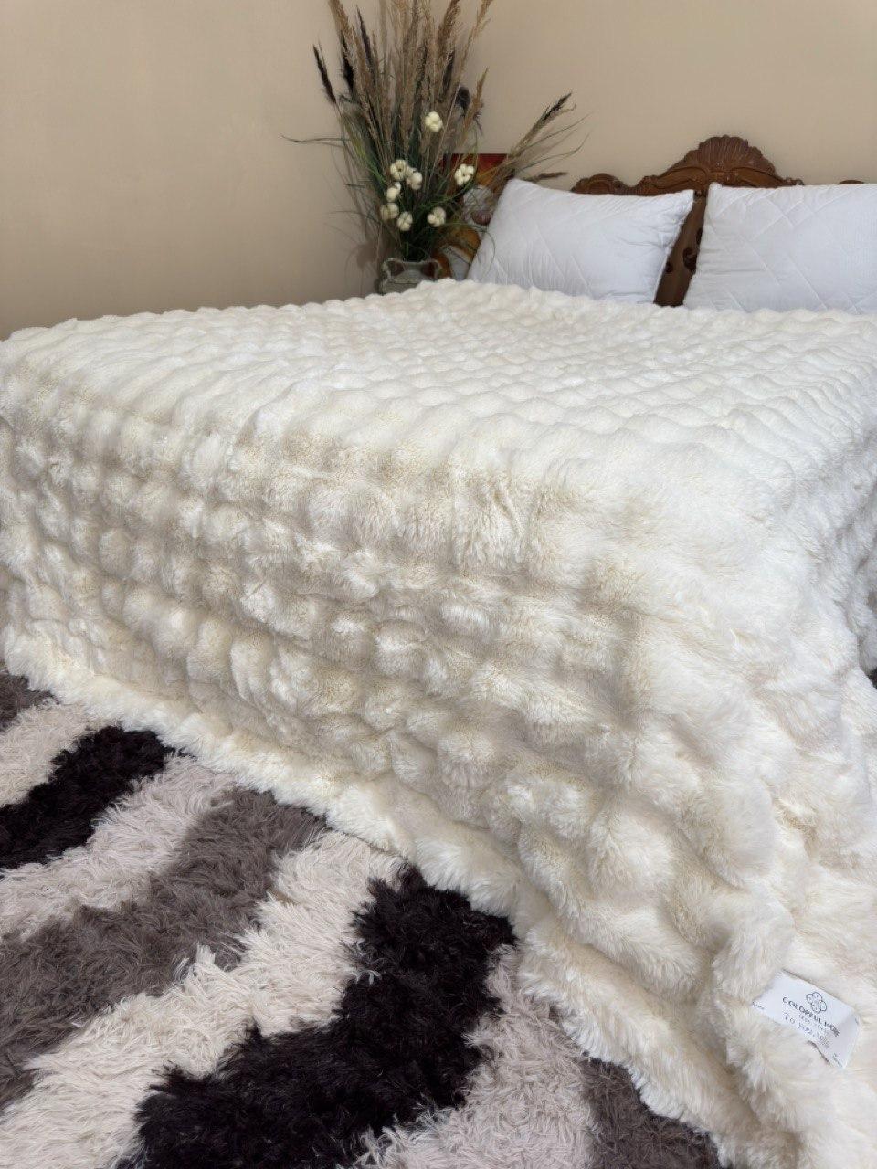 Покривало зі штучного хутра класу Люкс "Кролик-шиншила" 200*230, фото 1