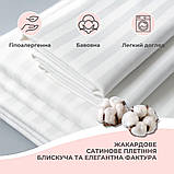 Наволочка 50х70 см на подушку IDEIA натруальна бававна сатин біла у смужку для готелів та дому, фото 3