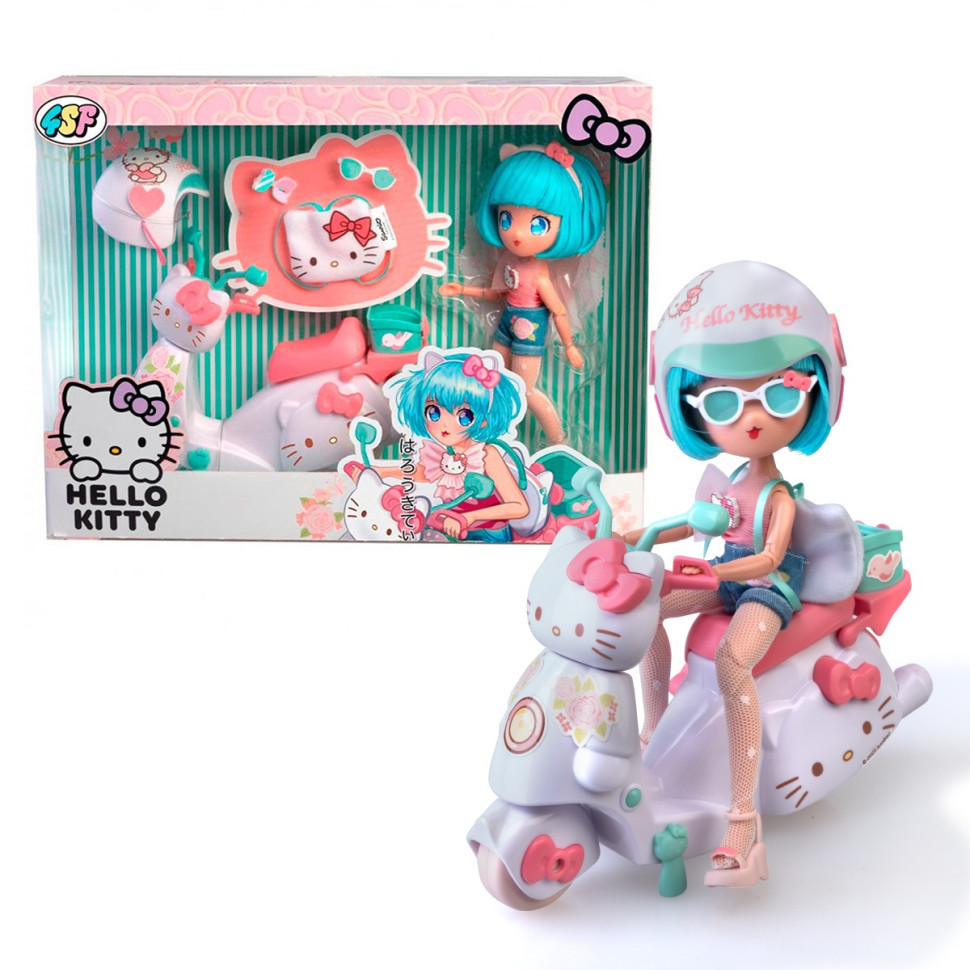 Дитяча лялька "Красуня пінк на скутері" 4SF Manga Dolls HKTF3000 серії "Hello Kitty", фото 1