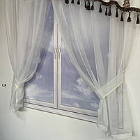 Кухона занавіска ALBO біла з коричневим візерунком міст 270×180 см (KU-N620-3), фото 5