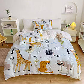 Постільна білизна 3D полуторна з мікросатину Africa 31479 150х215 см 50х70 см yL.