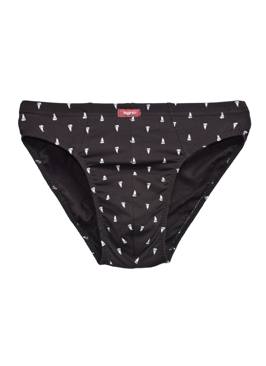 Bono труси чоловічі плавки сліпи 000325 чорні принт кораблі, фото 1