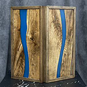 Нарди ручної роботи з натурального дерева та епоксидної смоли 50*50 см