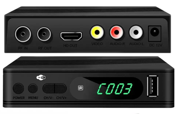 Тюнер DVB-T2 0967 з підтримкою wi-fi адаптера 5-12v з екраном, фото 1