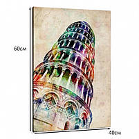 Картина абстрактна Пізанська Вежа Настінний декор в інтер'єр Друк на полотні 60х40см, фото 4