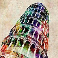 Картина абстрактна Пізанська Вежа Настінний декор в інтер'єр Друк на полотні 60х40см, фото 3