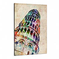 Картина абстрактна Пізанська Вежа Настінний декор в інтер'єр Друк на полотні 60х40см, фото 2