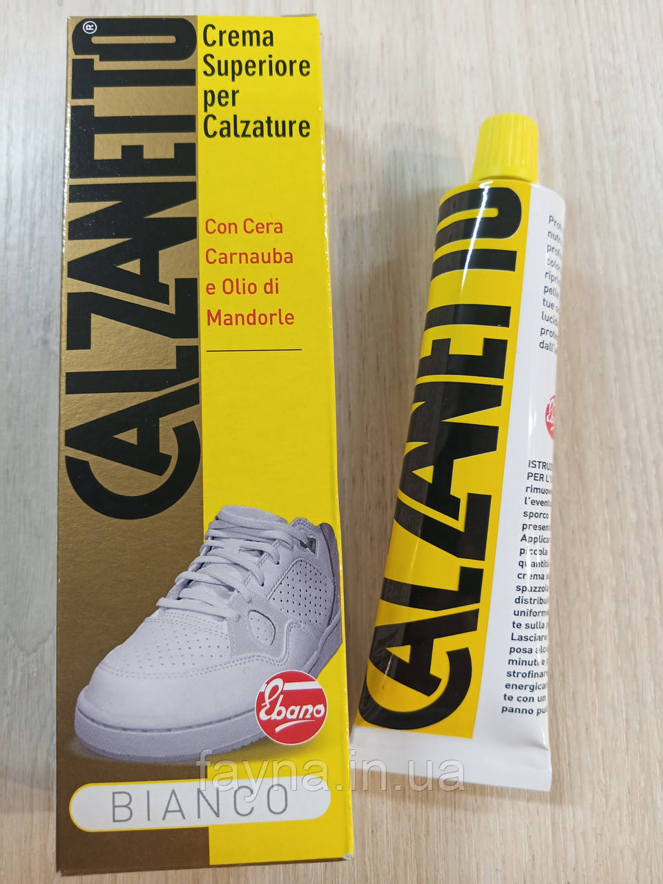 Білий крем для взуття Calzanetto Bianco (50 мл), фото 1