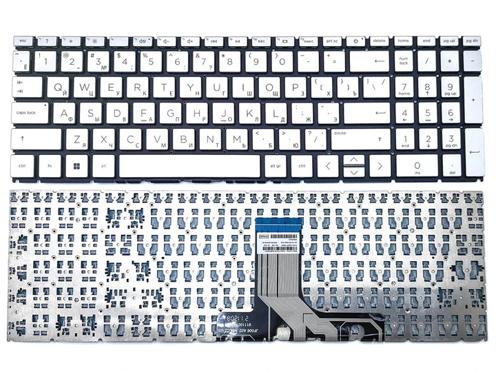 Клавіатура для HP Pavilion 15-EG, 15-EH, 15S-ER, 15-ER, 17-CN, 17-CP, 17Z-CP (RU Silver), фото 1