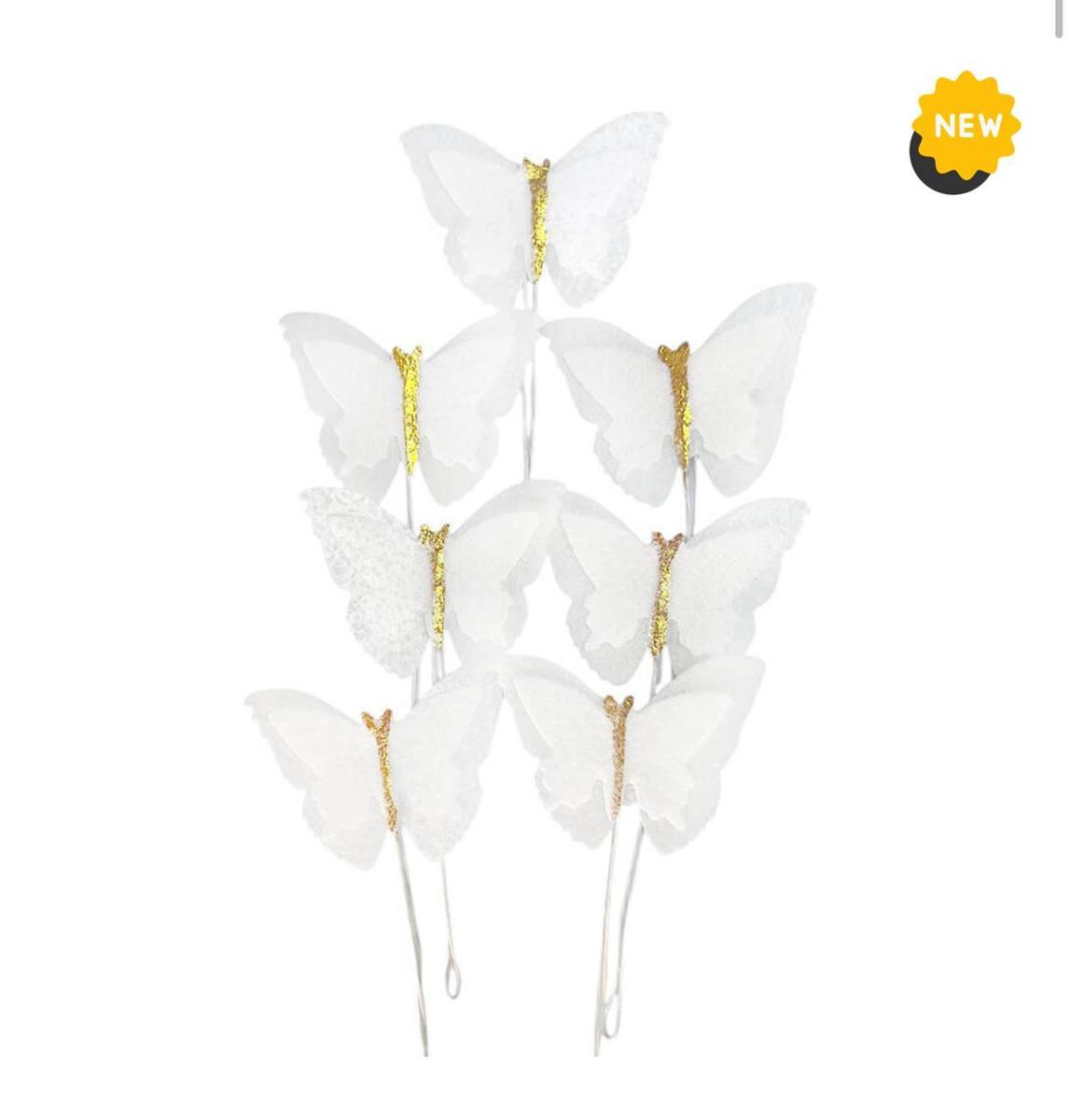 Вафельний декор "Метелики білі" 7шт, фото 1