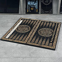 Шахівниця з чорного акрилового каменю 58×28×2см індивідуальний дизайн для особливих друзів, фото 6