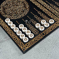 Шахівниця з чорного акрилового каменю 58×28×2см індивідуальний дизайн для особливих друзів, фото 7