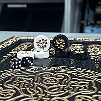 Шахівниця з чорного акрилового каменю 58×28×2см індивідуальний дизайн для особливих друзів, фото 10