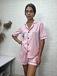 Ніжна жіноча піжама у полоску тканина трикотаж, фото 3