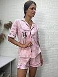 Ніжна жіноча піжама у полоску тканина трикотаж, фото 4