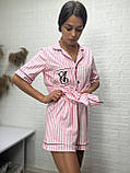 Ніжна жіноча піжама у полоску тканина трикотаж, фото 5