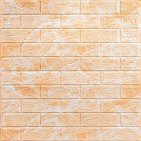 Самоклеючі 3д панелі під цеглу, м'які 3D панелі для стін 700х770х3 мм, Бежевий мармур (062-3)