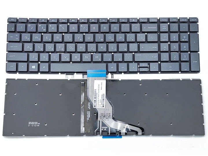 Клавіатура для HP Pavilion 15T, 15Z, 15Q-DY, 15-BW, 15S-ER, 15S-FR, 15S-FQ, 17G-BR, 250, 255, 256 G6 (RU Black з підсвічуванням), фото 1