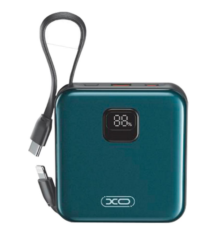 Power Bank XO PR235 22.5W with built-in iP and TYPE-C cable 10000 mAh, фото 1