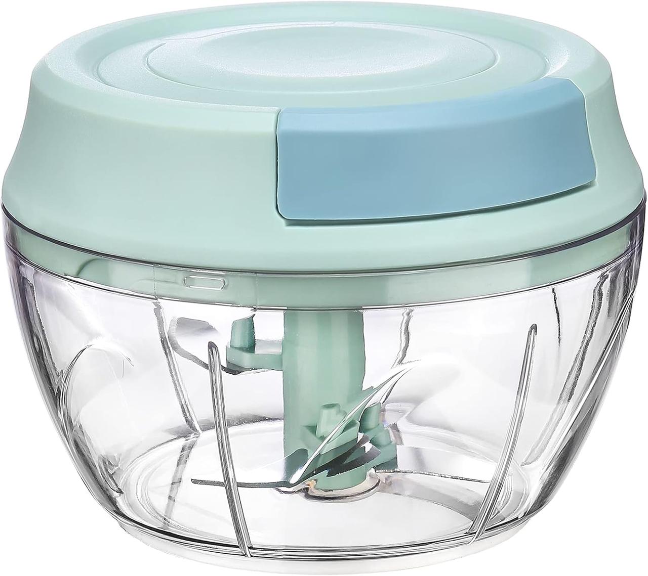 Ручний подрібнювач Pull Chop 500 мл - компактний кухонний комбайн-блендер з мотузковим приводом, фото 1