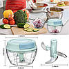 Ручний подрібнювач Pull Chop 500 мл - компактний кухонний комбайн-блендер з мотузковим приводом, фото 2
