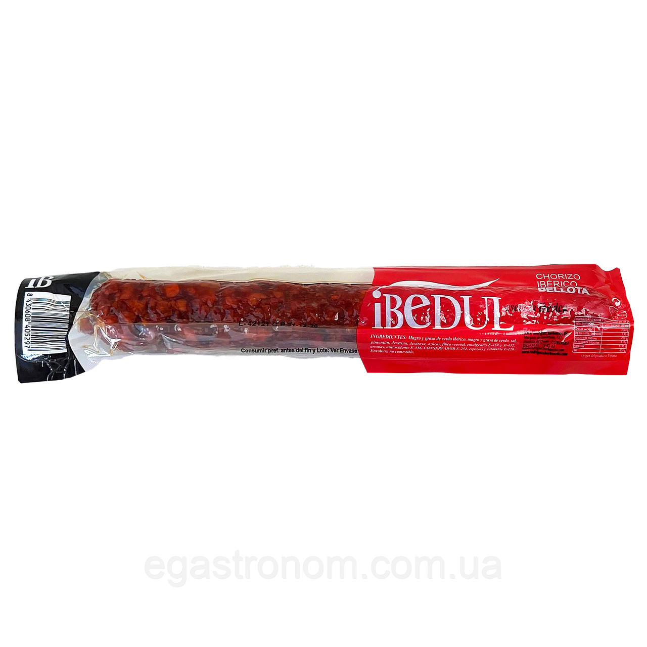 Ковбаса салямі чорізо Іберіко Iberico Ibedul Vela 250g 24шт/ящ (Код: 00-00018156), фото 1