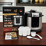Настільна мультиварка 3в1 Zepline 3000 Вт скороварка-йогуртниця на 7л з нержавіючої сталі з LED-дисплеєм, фото 8