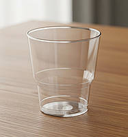 Склоподібний одноразовий стакан без ніжки 200 мл прозорий посуд для напоїв та десертів