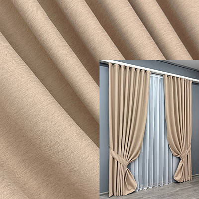 Комплект штор (2шт. 1,5х2,7м.) блекаут двосторонній, колекція "Eclipse". Колір пісочний. Код 1817ш 33-0798