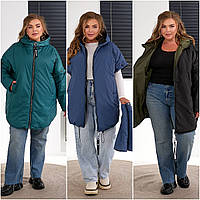 Жіноча осіння куртка-жилет великі та дуже великі розміри