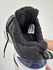 Чоловічі зимові кросівки Nike з чорним хутром Найк утеплені з білою підошвою, фото 6