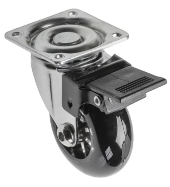 Меблевий ролик BRAZYLIA чорний 50мм (з гальмом), фото 1