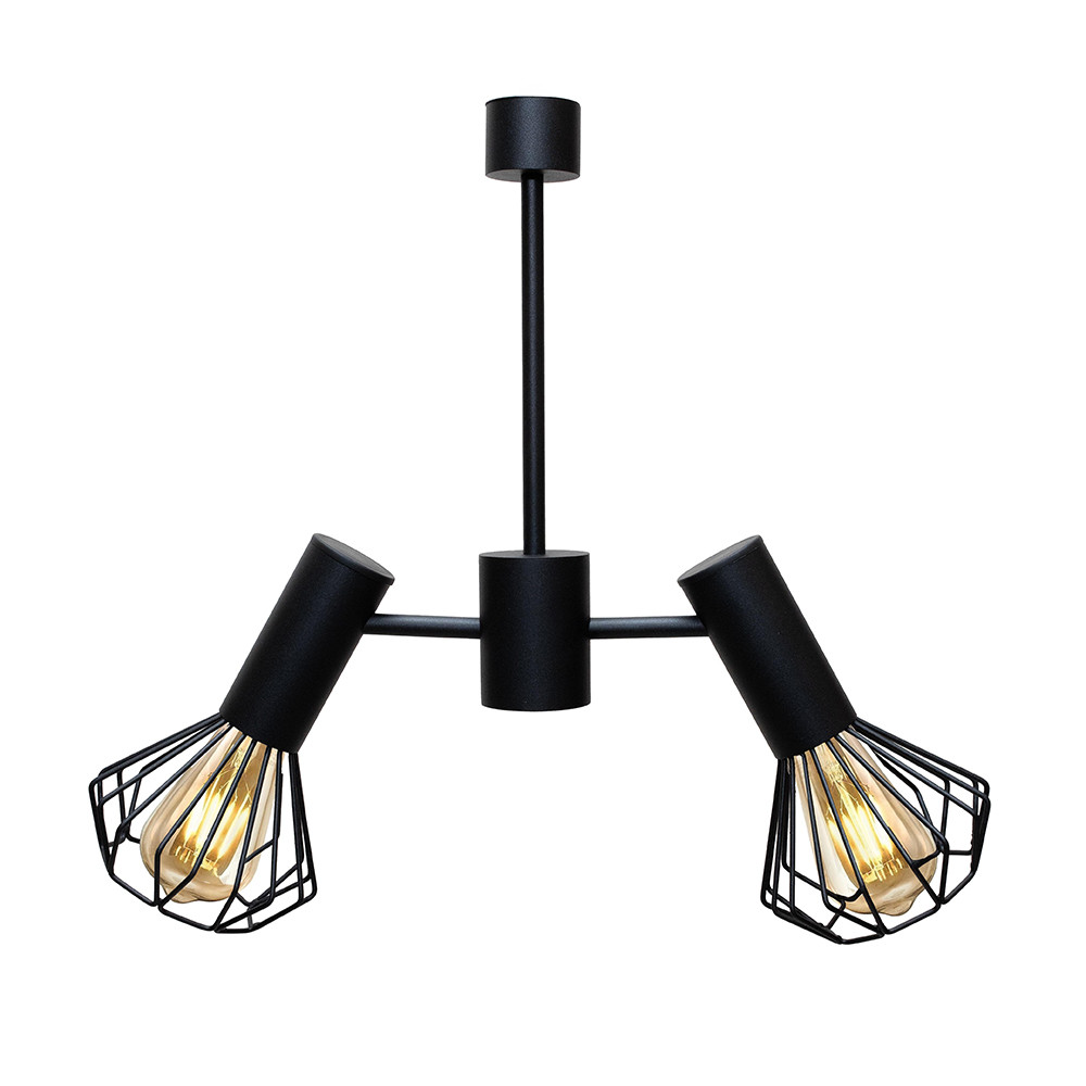 Люстра MSK Electric Diadem на два плафони Е27 чорна NL 22152-2 BK, фото 1