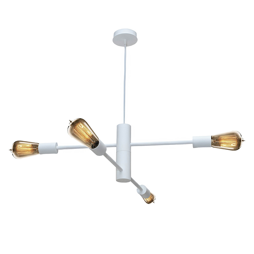 Люстра підвісна MSK Electric Asket на чотири плафони Е27 NL 6120-4 WH біла, фото 1