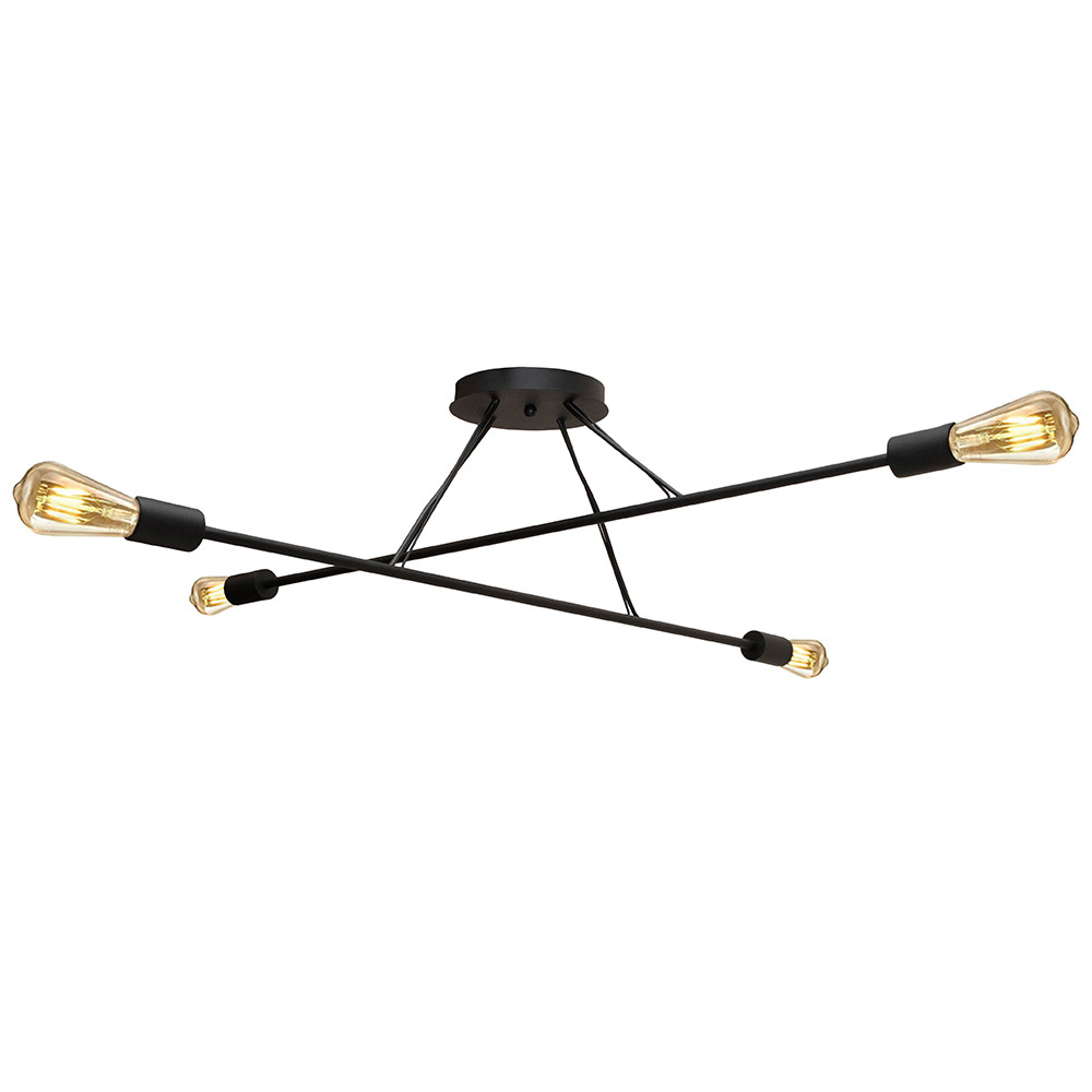 Люстра підвісна MSK Electric Asket під чотири лампи Е27 NL 10320-4 BK чорна, фото 1