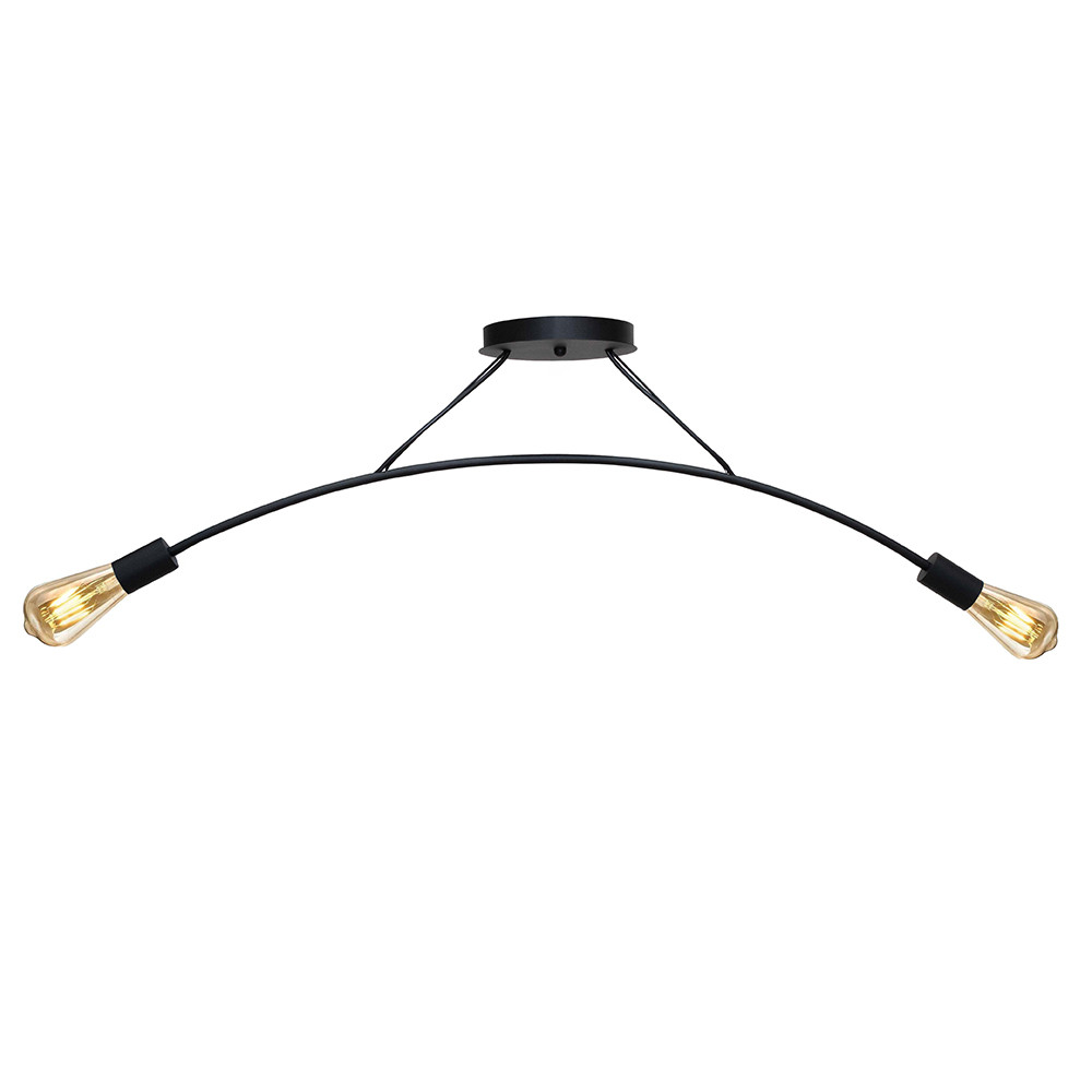 Люстра підвісна MSK Electric Orion на дві лампи Е27 NL 9832-2 BK чорна, фото 1