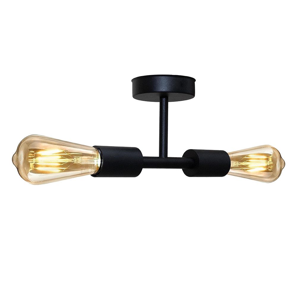 Люстра стельова MSK Electric Asket на дві лампи Е27 NL 2213-2 BK чорна, фото 1