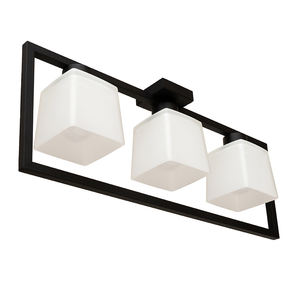 Люстра стельова MSK Electric Boston на три плафони під лампу Е27 NL 400230-3 BK, фото 1