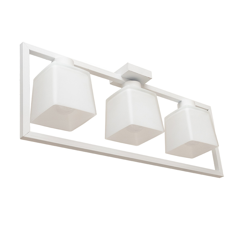 Люстра стельова MSK Electric Boston на три плафони під лампу Е27 NL 400230-3 WH, фото 1