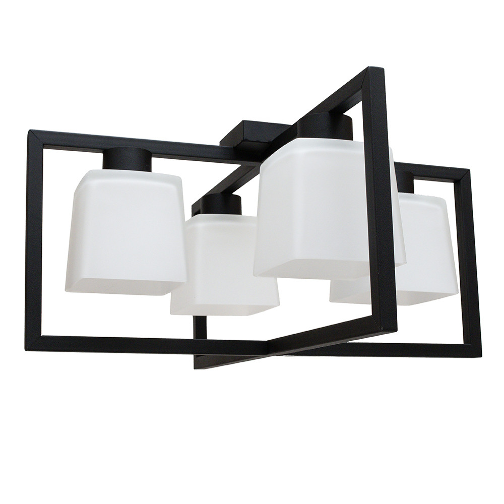 Люстра стельова MSK Electric Boston на чотири плафони під лампу Е27 NL 400230-4 BK, фото 1