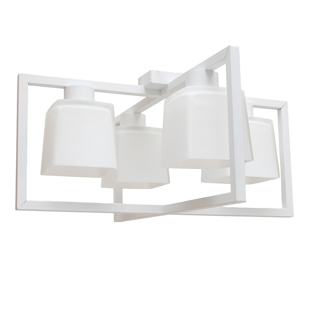 Люстра стельова MSK Electric Boston на чотири плафони під лампу Е27 NL 400230-4 WH, фото 1