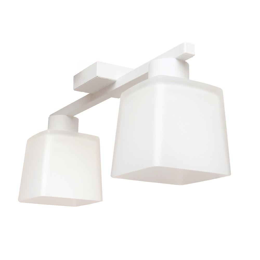 Люстра стельова на два плафони MSK Electric Sakura під лампи Е27 біла NL 16510-2 WH, фото 1