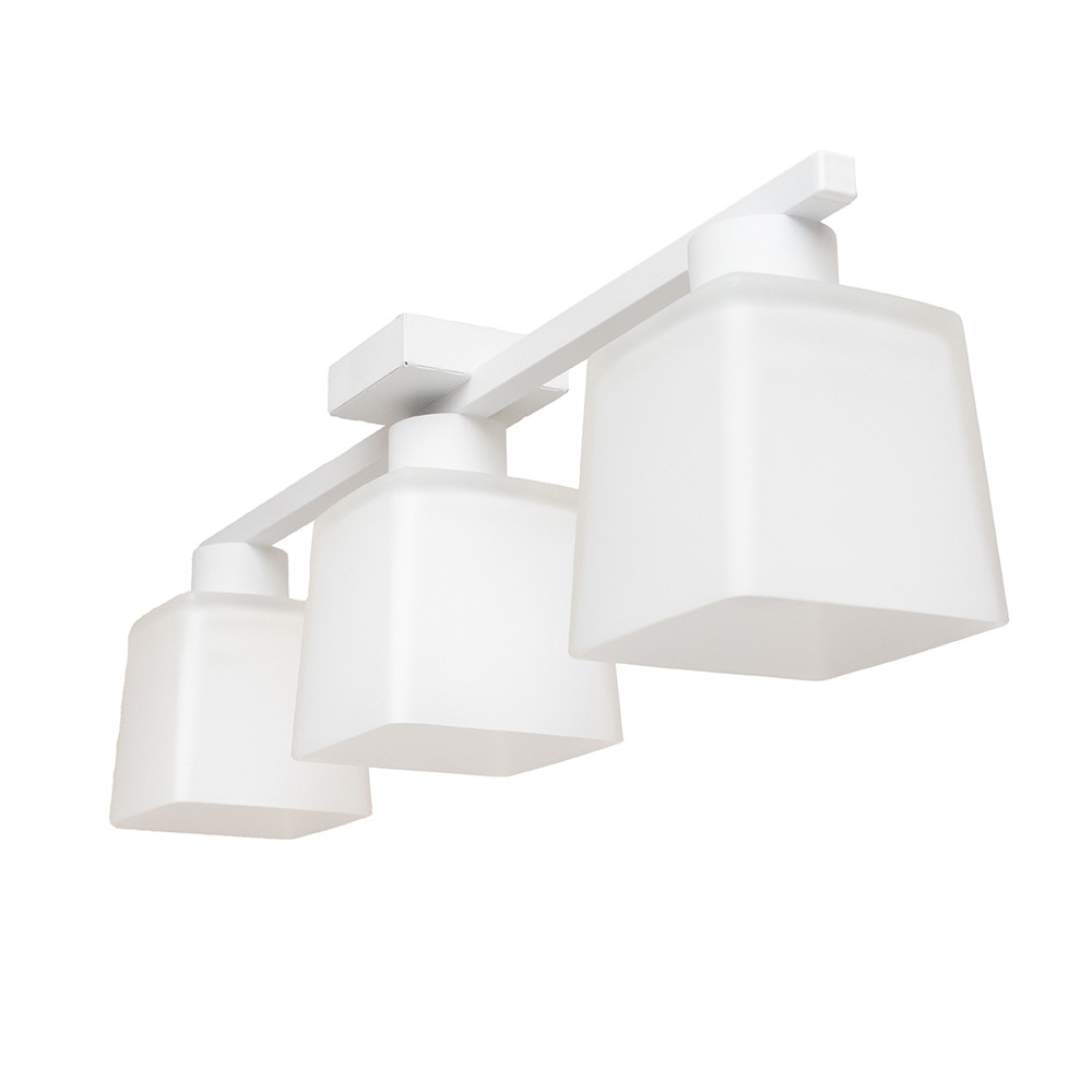 Люстра стельова на три плафони MSK Electric Sakura під лампи Е27 біла NL 16510-3 WH, фото 1