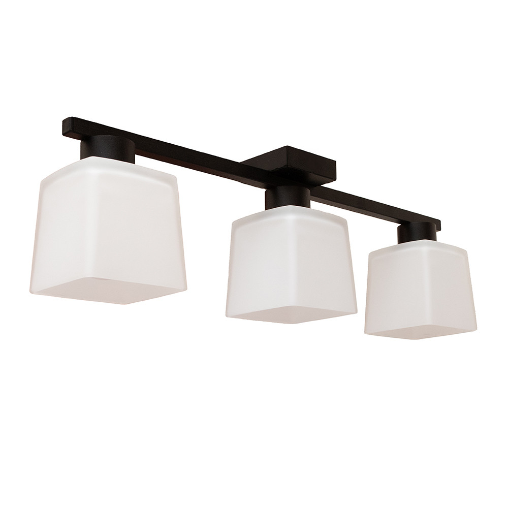 Люстра стельова на три плафони MSK Electric Sakura під лампи Е27 чорна NL 16510-3 BK, фото 1