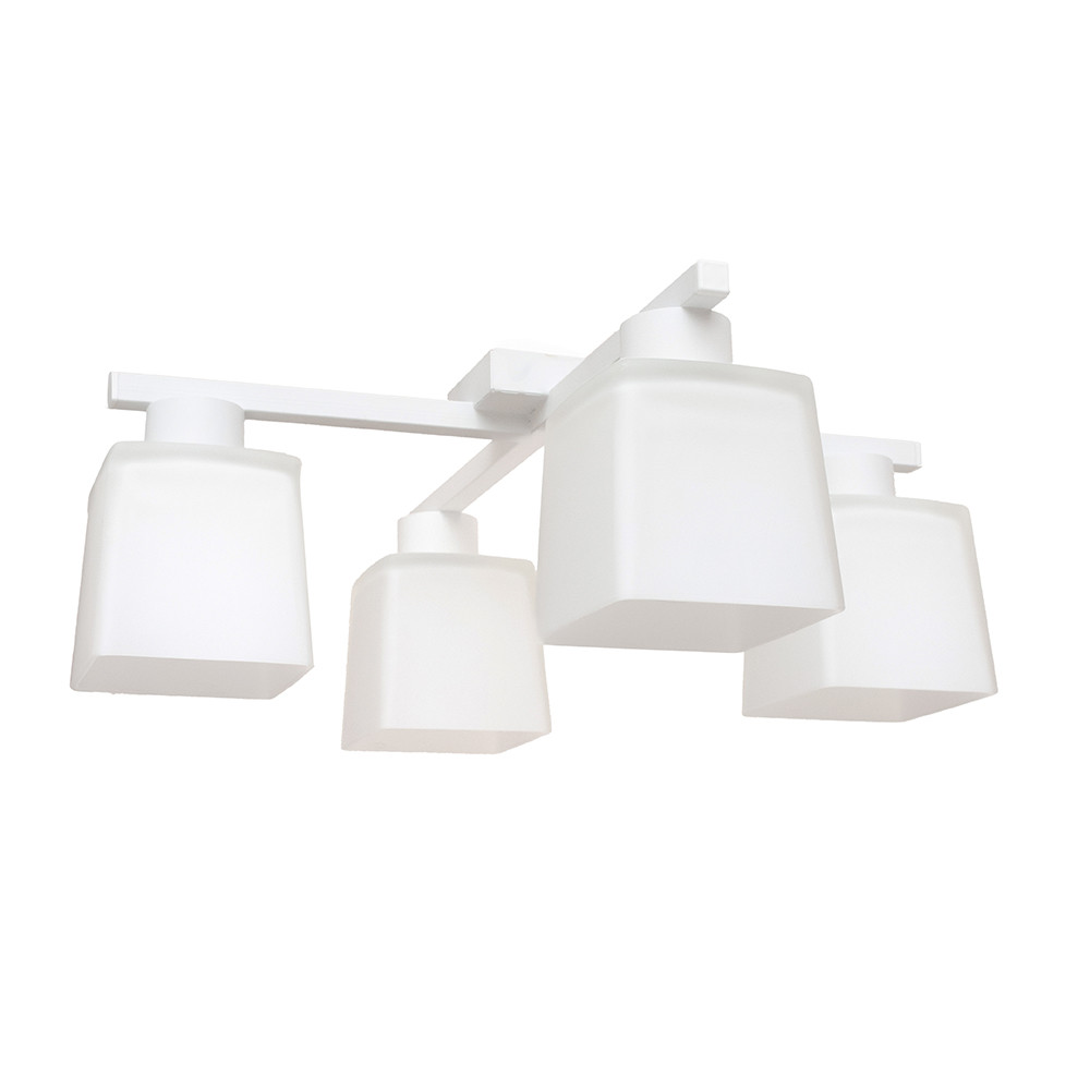 Люстра стельова на чотири плафони MSK Electric Sakura під лампи Е27 біла NL 16510-4 WH, фото 1